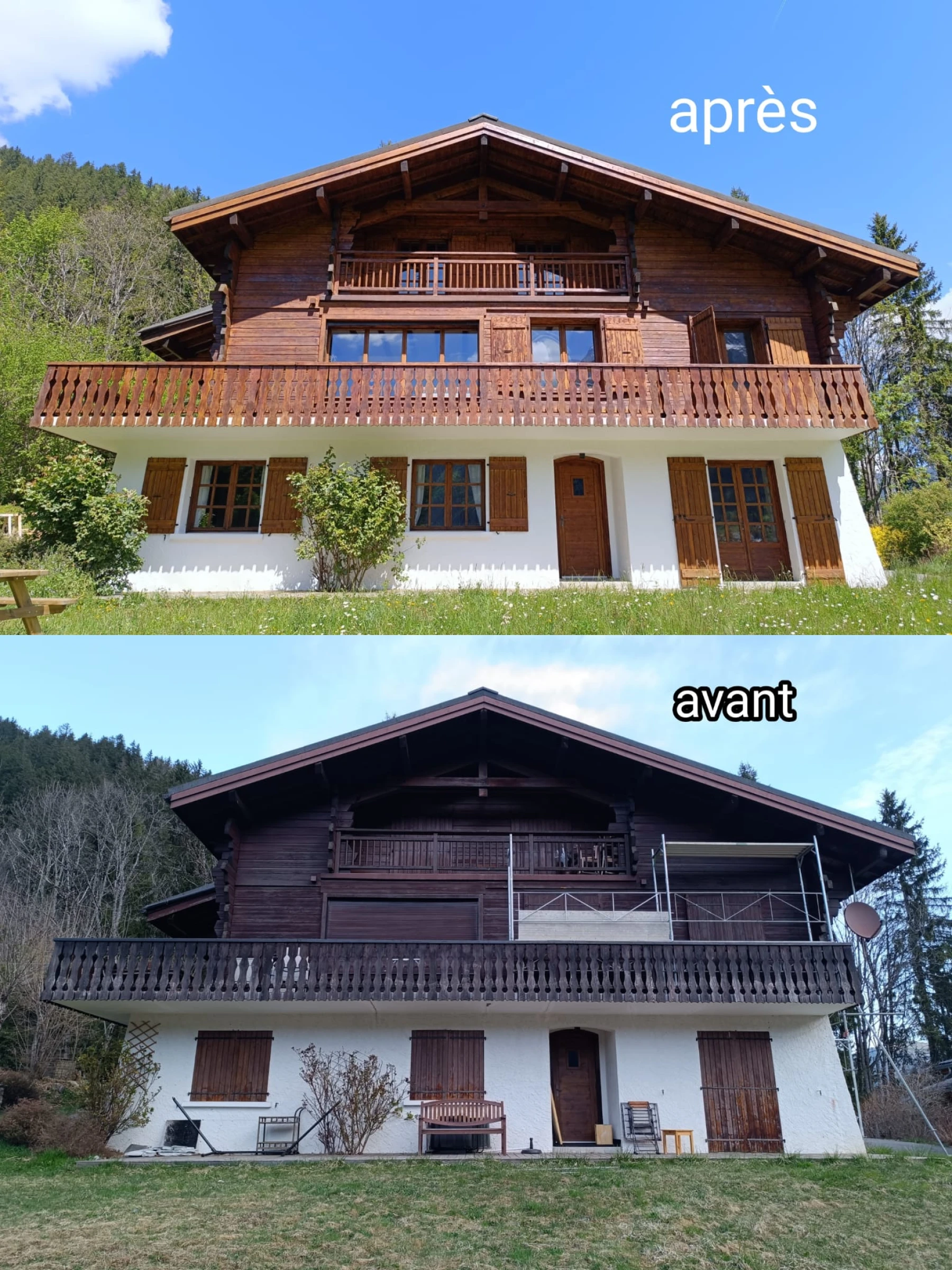 Ravalement de façade chalet