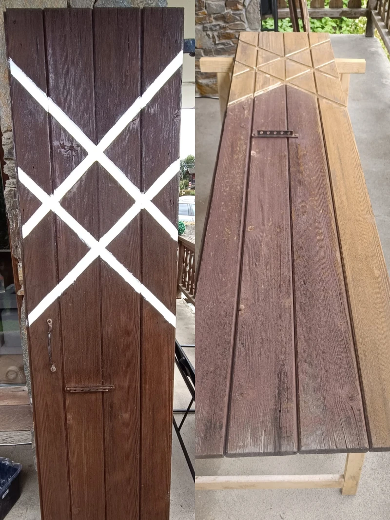 Rénovation de volets bois avec ponçage et lasure