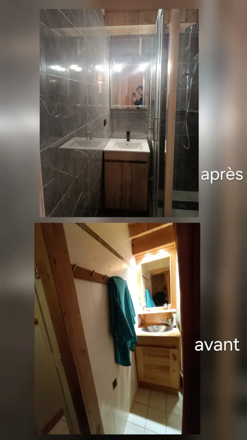 Avant après rénovation complète d'une salle de bains